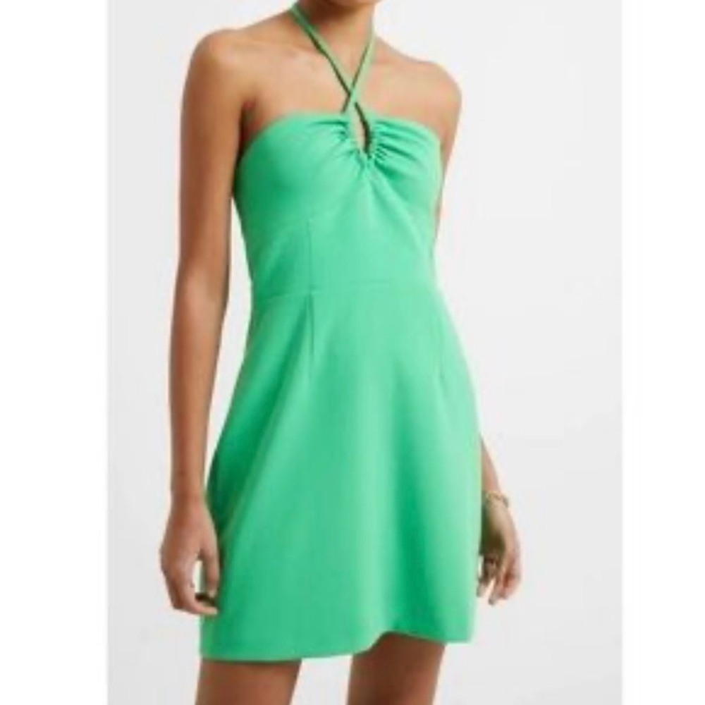French Connection Green Halter Dress - Like New